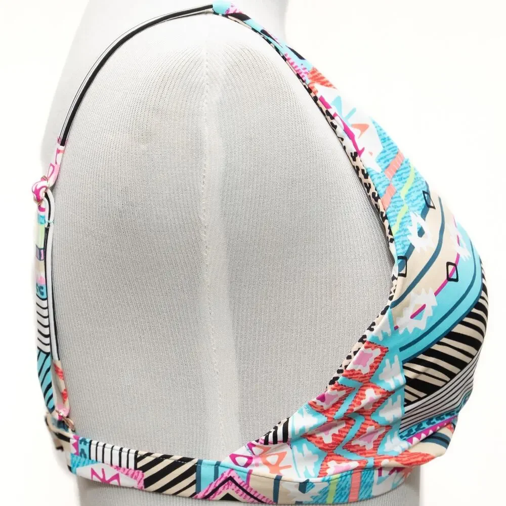 New Vera Bradley Reversible Desert Shapes Emma Bikini Top Size L - Picture 4 of 12